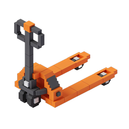Voxel Pallet Jack 3D Icon - Isometric Warehouse Equipment