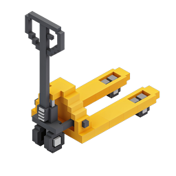 Voxel Pallet Jack Icon - 3D Isometric Warehouse Tool