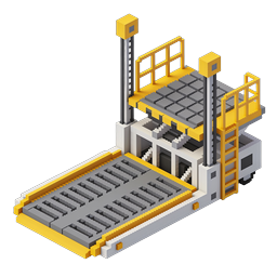 Ícone de Elevador de Estacionamento Voxel Isométrico | Arte em Blocos 3D
