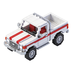 Voxel Pickup Truck 3D Icon | Isometric Block Art