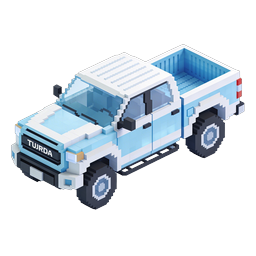 Voxel Pickup Truck Isometric 3D Icon for Games