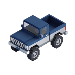 Voxel Pickup Truck 3D-Icon - Isometrischer Block-Stil