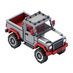 Voxel Pickup Truck 3D Icon - Isometric Style