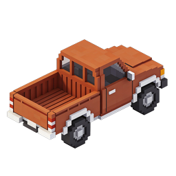 Voxel Pickup Truck 3D Icon - Isometric Block Art