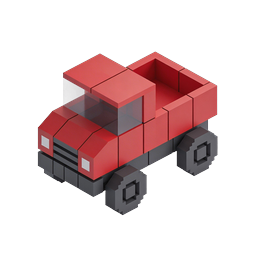 Voxel Pickup Truck Icon | 3D Isometric Vehicle Design