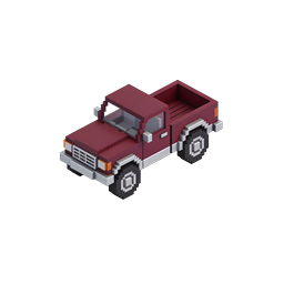 Voxel 3D Pickup Truck Icon - Retro Pixel Art Style