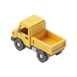 Ícone 3D de Caminhonete Voxel - Design de Blocos Isométrico