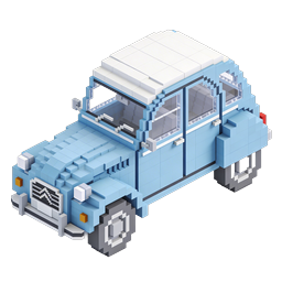Voxel Pickup Truck 3D Isometric Icon in Blue