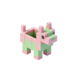 Süßes Voxel-Schwein Isometrisches 3D-Block-Icon