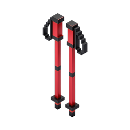 Voxel Red Pillars 3D Isometric Icon
