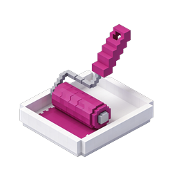 Isometric Voxel Pink Item in White Box Icon