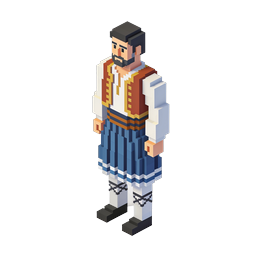 Voxel Pirate Character 3D Game Asset Icon
