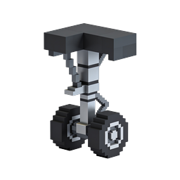 Voxel Piston Mechanical Icon - 3D Isometric Design