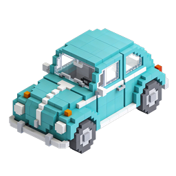 Icona auto Voxel Pixel Art - Veicolo a blocchi 3D isometrico
