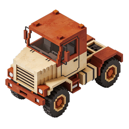 Voxel Pixel Art Truck Icon - 3D Isometric Vehicle