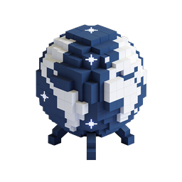 Voxel Planet Icon - 3D Isometric Space Design