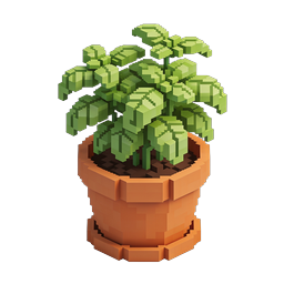 Voxel Potted Plant Isometric 3D Pixel Art Icon