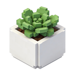 Voxel Plant in Pot - Isometric 3D Block Icon