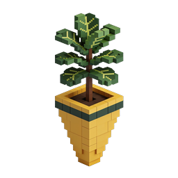 Voxel Plant in Pot – 3D Isometric Nature Icon
