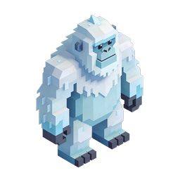 Voxel Polar Bear 3D Character Icon - Pixel Art Style