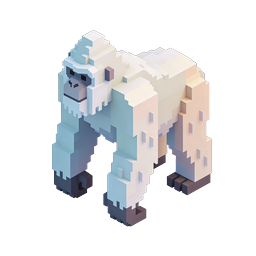 Voxel Polar Bear 3D Isometric Pixel Art Icon