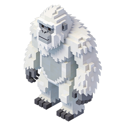 Voxel Polar Bear 3D Icon - Isometric Block Art