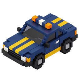 Voxel Police Car 3D Isometric Icon
