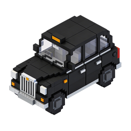 Voxel Polizeiauto Isometrisches 3D-Icon - Pixel Art Fahrzeug