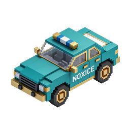 Voxel Police Car 3D Icon - Isometric Pixel Art Vehicle