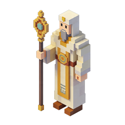 Voxel Pope Character Icon - 3D Religious Leader