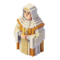 Voxel Pope Religious Figure 3D Icon