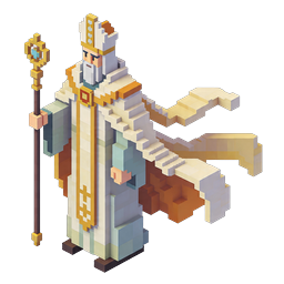 Icône religieuse isométrique voxel du pape - Pixel art 3D