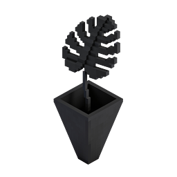 Isometric Voxel Potted Plant 3D Icon Design