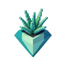 Isometrisches Voxel-Topfpflanzen-Icon | 3D Pixel Art