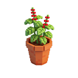 Voxel Potted Plant Icon | 3D Pixel Art Style