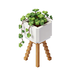 Voxel Potted Plant 3D Isometric Icon Design