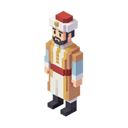 Voxel Priest Character - 3D Block Figure Icon