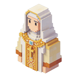 Voxel Priest Character Icon | Isometric 3D Religious Figure