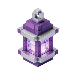 Voxel Purple Lantern Icon - 3D Block Lamp