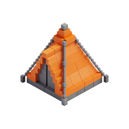 Voxel Pyramid Temple 3D Isometric Icon