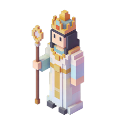 Voxel Queen Character Icon - Isometric Royal Figure