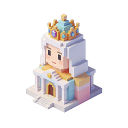 Voxel Queen Icon - Isometric Royalty 3D Character