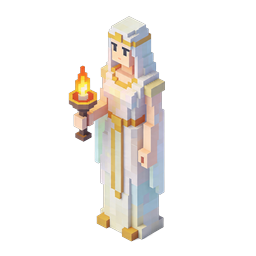 Voxel Queen Goddess with Torch 3D Icon