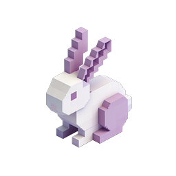 Biểu tượng thỏ 3D Voxel | Động vật Isometric
