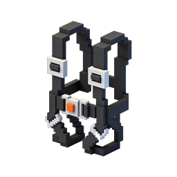 Voxel Rabbit Icon - 3D Pixel Art Bunny