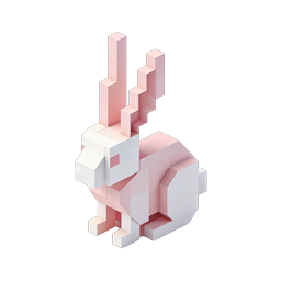 ボクセルうさぎアイコン - 可愛い 3D ブロックバニー