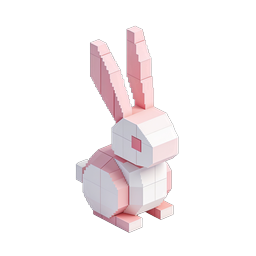 Voxel ウサギ 3D アイソメトリック ピクセルアート アイコン