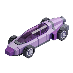 Voxel Purple Race Car Icon - 3D Isometric Gaming Asset