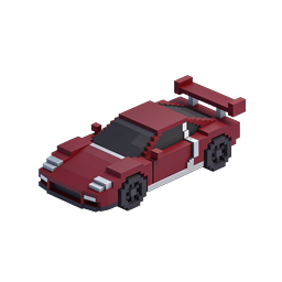 Voxel Race Car Icon - 3D Pixel Art Racing Vehicle