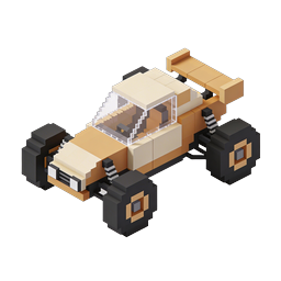 Icône 3D Isométrique de Voiture de Course Style Voxel